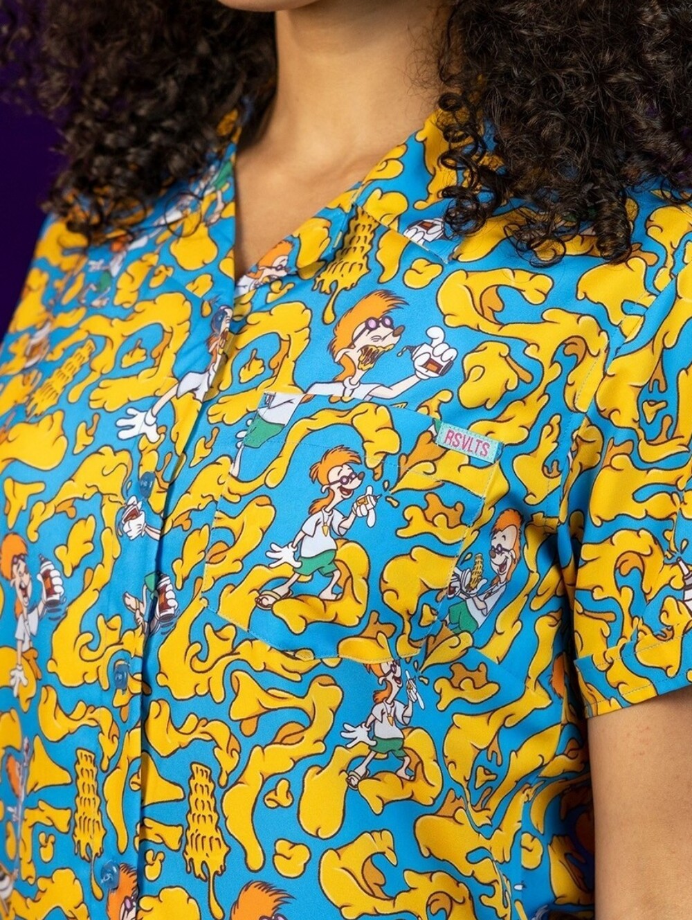 RSVLTS Disney A Goofy Movie ‘Chedda Whizzy!’ Button Up Women's Size Medium